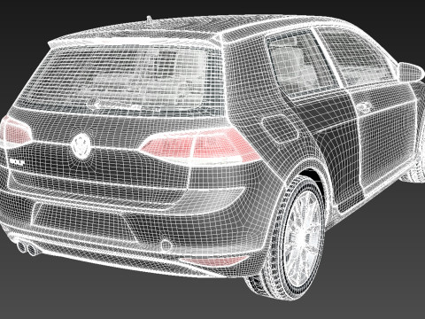 Volkswagen Golf VII 3-door 2013 3D Модель