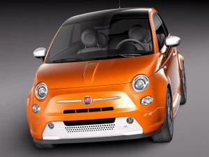 Fiat 500e 2014 3D Model