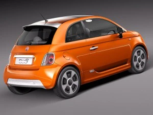 Fiat 500e 2014 3D Model