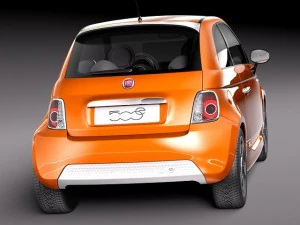 Fiat 500e 2014 3D Model
