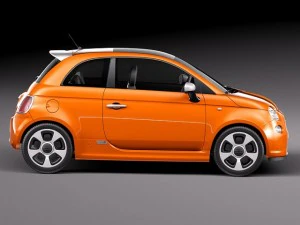 Fiat 500e 2014 3D Model