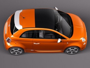 Fiat 500e 2014 3Dモデル