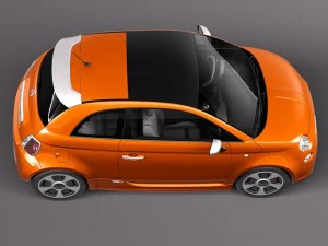 Fiat 500e 2014 3D Model