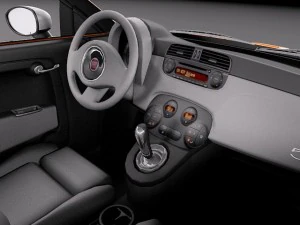 Fiat 500e 2014 3D Model