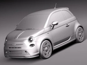 Fiat 500e 2014 3D Model