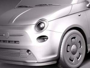 Fiat 500e 2014 3Dモデル