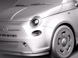 Fiat 500e 2014 3D Model