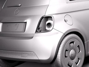 Fiat 500e 2014 3D Model