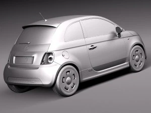 Fiat 500e 2014 3D Model