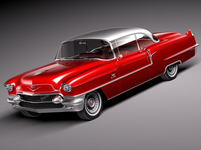 Cadillac Coupe Deville 1956 3D 모델 .c4d .max .obj .3ds .fbx .stl .blend 