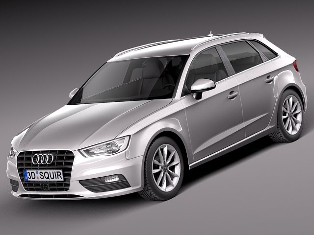 Audi A3 5door 2014 Model 3D .c4d .max .obj .3ds .fbx .stl .blend 