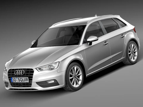 Ауди А3 5-дверный 2014 г. 3D Модель