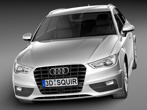Audi A3 5-door 2014 3D 模型