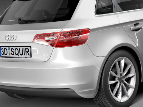 Audi A3 5-door 2014 3D Model