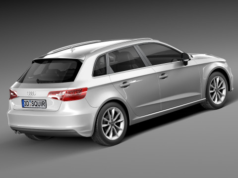 Audi A3 5-door 2014 3D 模型