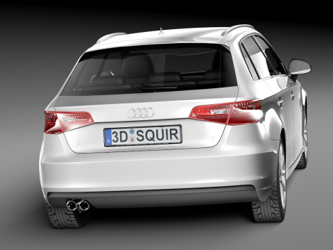 Audi A3 5-door 2014 3D 模型