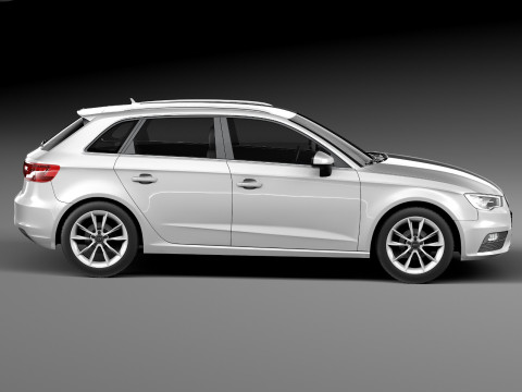 Audi A3 5-door 2014 3D 模型