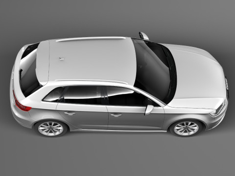 Audi A3 5-door 2014 3D 模型
