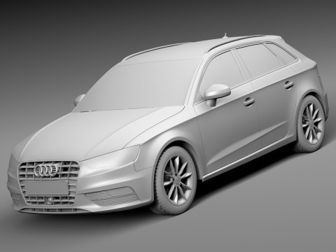Audi A3 5-door 2014 3D 模型