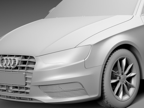 Audi A3 5-door 2014 3D 模型