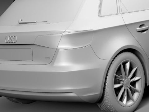 Audi A3 5-door 2014 3D 模型