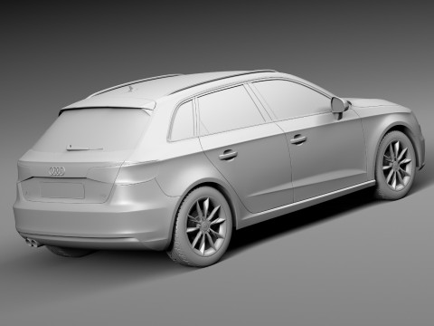 Audi A3 5-door 2014 3D 模型