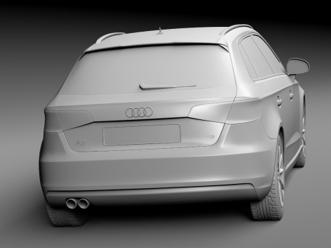Audi A3 5-door 2014 3D 模型