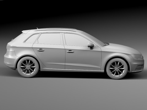 Audi A3 5-door 2014 3D 模型