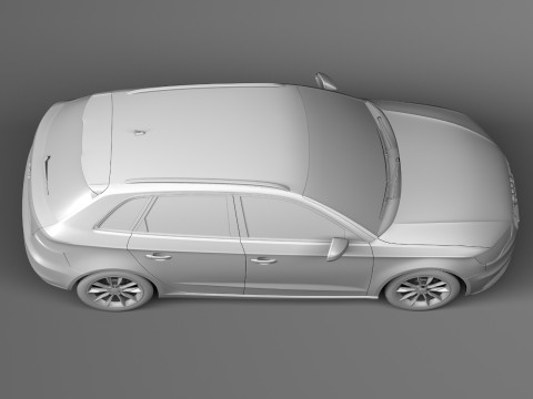 Audi A3 5-door 2014 3D 模型