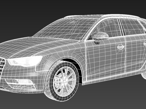 Audi A3 5-door 2014 3D 模型