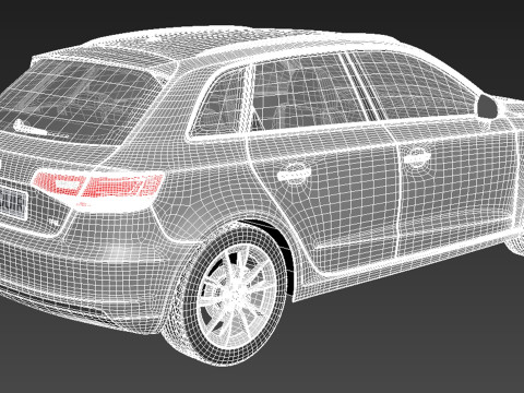 Audi A3 5-door 2014 3D 模型