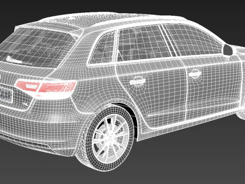 Audi A3 5-door 2014 3D Model
