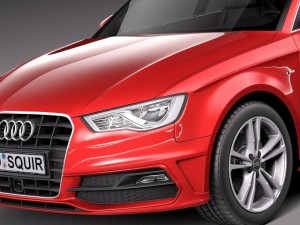 Audi A3 5door Sline 2014 Modello 3D