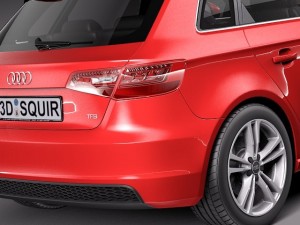 Audi A3 5door Sline 2014 Modello 3D
