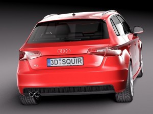 Audi A3 5door Sline 2014 Modello 3D