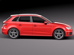 Audi A3 5door Sline 2014 Modello 3D