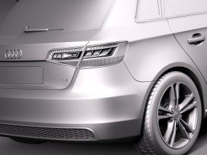 Audi A3 5door Sline 2014 Modello 3D