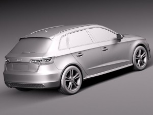 Audi A3 5door Sline 2014 Modello 3D