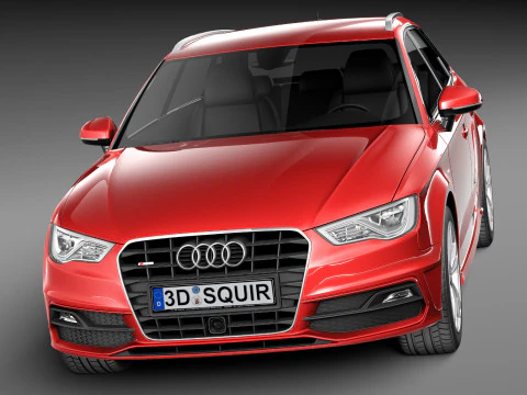 Audi A3 5-door S-line 2014 3D Model
