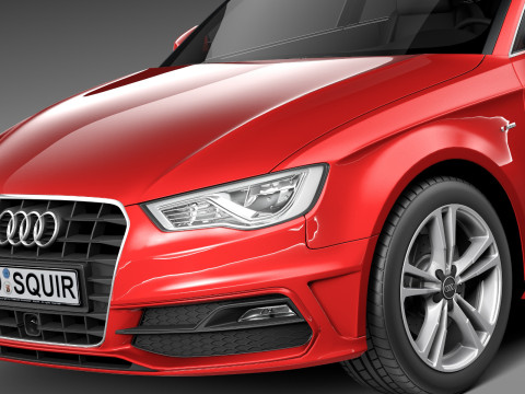 Audi A3 5-door S-line 2014 3D Model