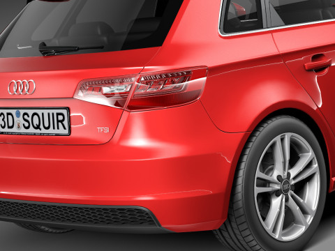 Audi A3 5-door S-line 2014 3D Model