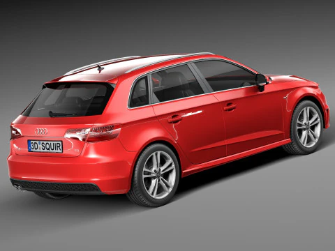 Audi A3 5-door S-line 2014 3D Model