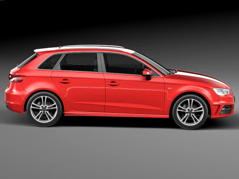 Audi A3 5-door S-line 2014 3D Model