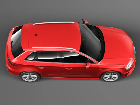 Audi A3 5-door S-line 2014 3D Model