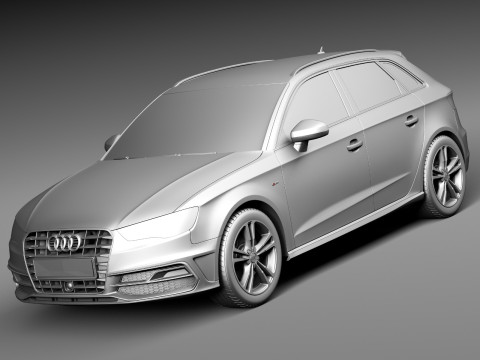 Audi A3 5-door S-line 2014 3D Model