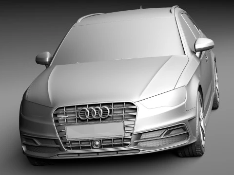 Audi A3 5-door S-line 2014 3D Model