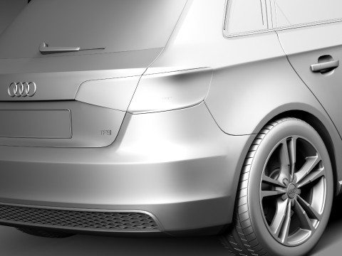 Audi A3 5-door S-line 2014 3D Model