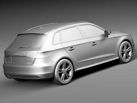 Audi A3 5-door S-line 2014 3D Model