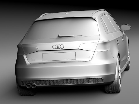 Audi A3 5-door S-line 2014 3D Model