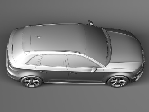 Audi A3 5-door S-line 2014 3D Model